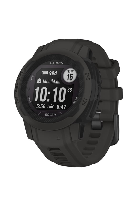 Instinct 2S Solar, Smaller-Sized GPS Outdoor Watch, Solar Charging Capabilities, Multi-GNSS Support, Trackback Routing, Graphite