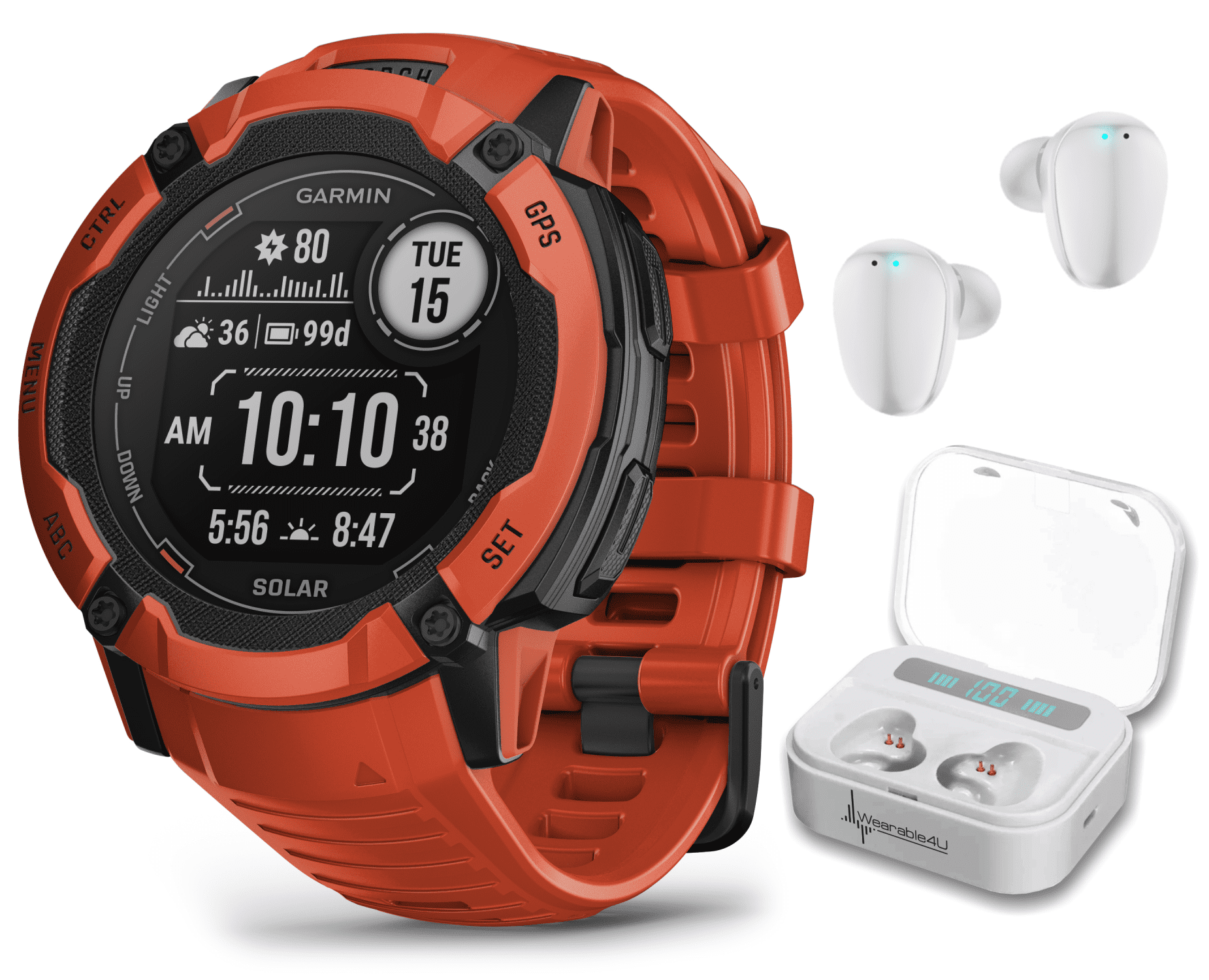 Bracelete Alpine G-Hook Ajustável Garmin Instinct Crossover Solar Branco e  Laranja