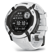 Garmin Instinct 2X Solar Rugged GPS Smartwatch, Whitestone with Power Glass Lens, LED Flashlight