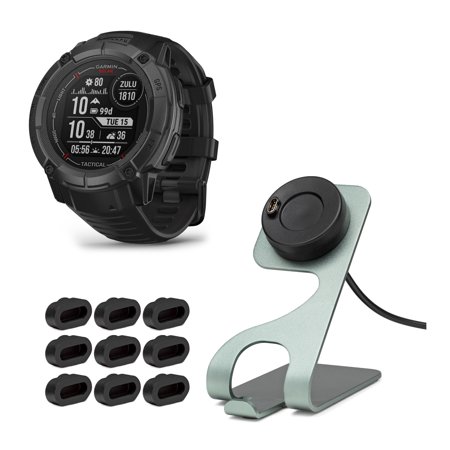 Garmin Instinct 2X Solar Series Smartwatch - Tactical Edition (Black) Bundle