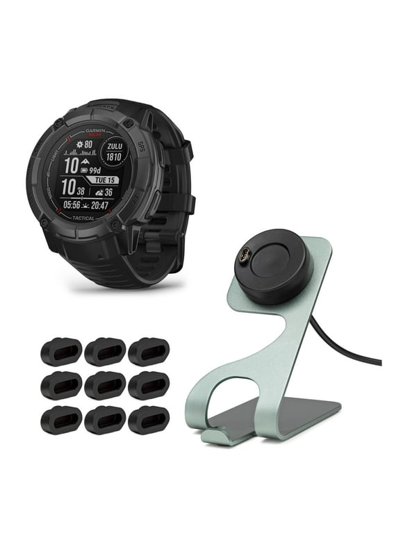 Garmin Instinct 2X Solar Series Smartwatch - Tactical Edition (Black) Bundle