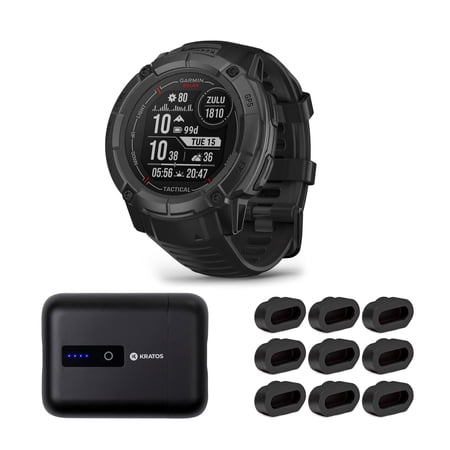 Garmin Instinct 2X Solar Series Tactical Smartwatch (Black) Bundle w/Accessories