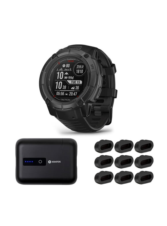 Garmin Instinct 2X Solar Series Tactical Smartwatch (Black) Bundle w/Accessories