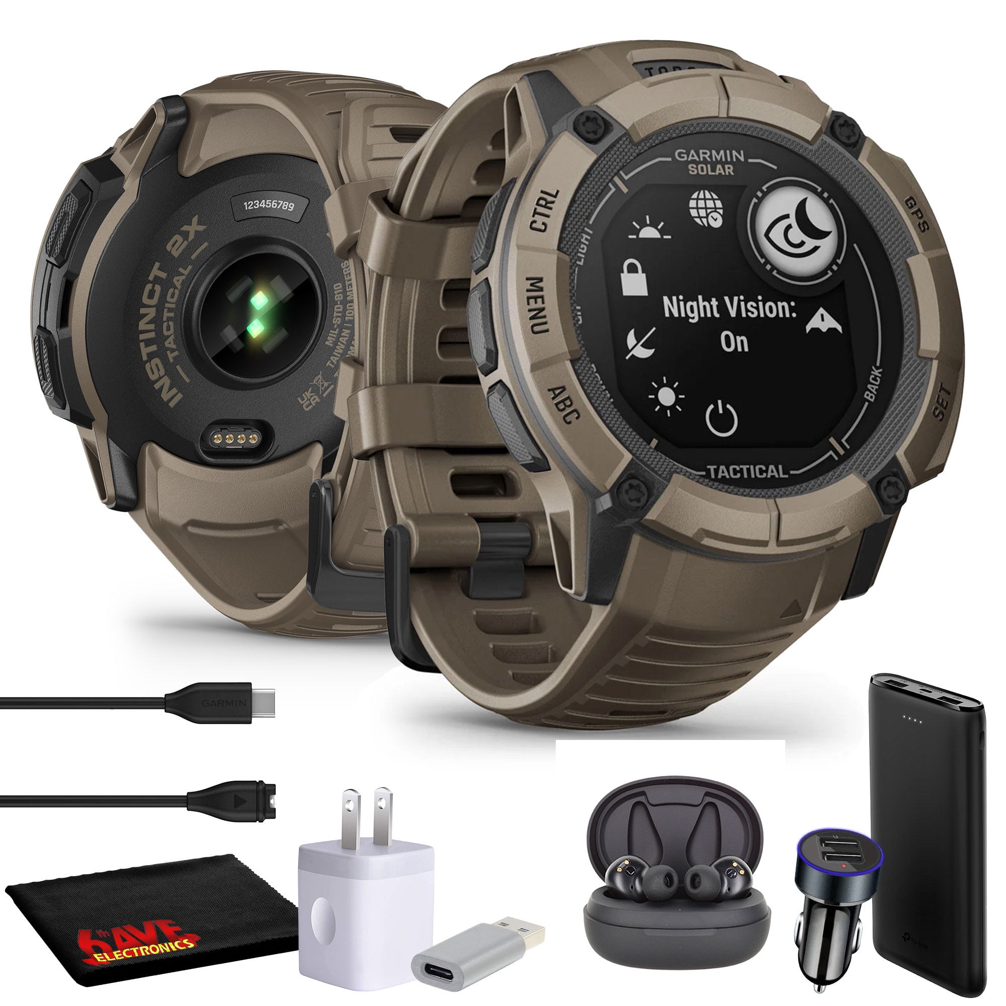 Garmin Instinct 2X Solar - Tactical Edition Coyote Tan