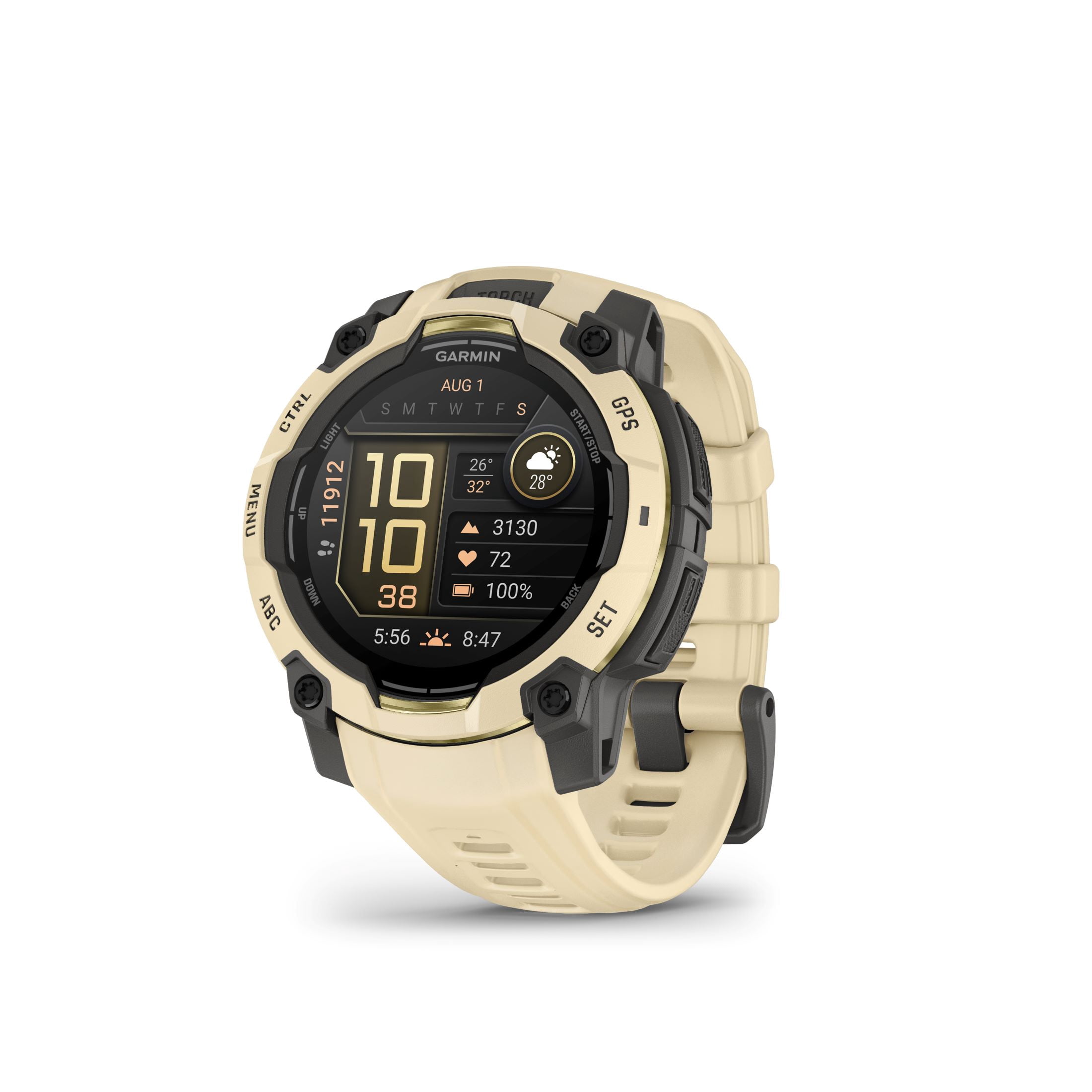 Garmin Instinct 3 – 45 mm, AMOLED Display, Rugged Outdoor GPS Smartwatch, Built-In Flashlight, Alpine Rush Collection Limited Edition Color, Citrine with Citrine Band