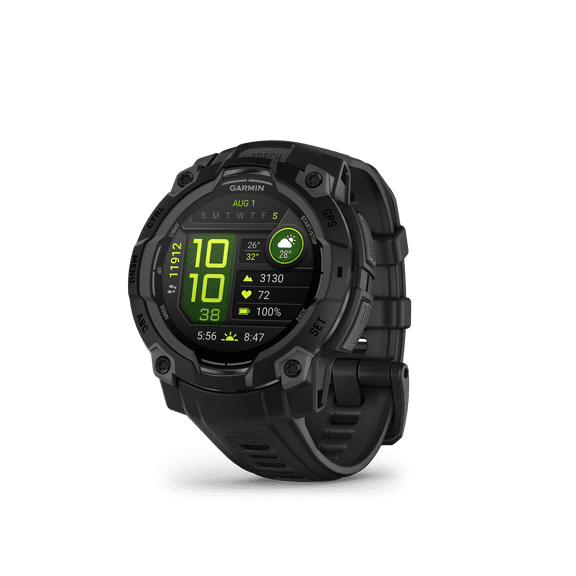 Garmin Instinct 3 45mm, AMOLED Display, Rugged Outdoor GPS Smartwatch, Metal-Reinforced Bezel, Built-In Flashlight, Up to 18 Days of Battery Life, Black