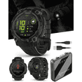 thumbnail image 1 of Garmin Instinct 3 45mm, AMOLED Display, Rugged Outdoor GPS Smartwatch, Metal-Reinforced Bezel, Built-in Flashlight, Up to 18 Days of Battery Life, Black with Wearable4U Bundle, 1 of 5