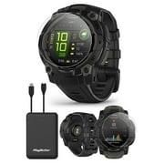 Garmin Instinct 3 45mm (Black) AMOLED Rugged Outdoor GPS Smartwatch Bundle with PlayBetter Portable Charger & HD Screen Protectors