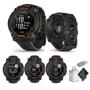 Garmin Instinct 3 45 ملم ساعة ذكية GPS شاشة مشحونة بالطاقة الشمسية أسود 010-02934-00 حزمة ساعة ذكية تكتيكية