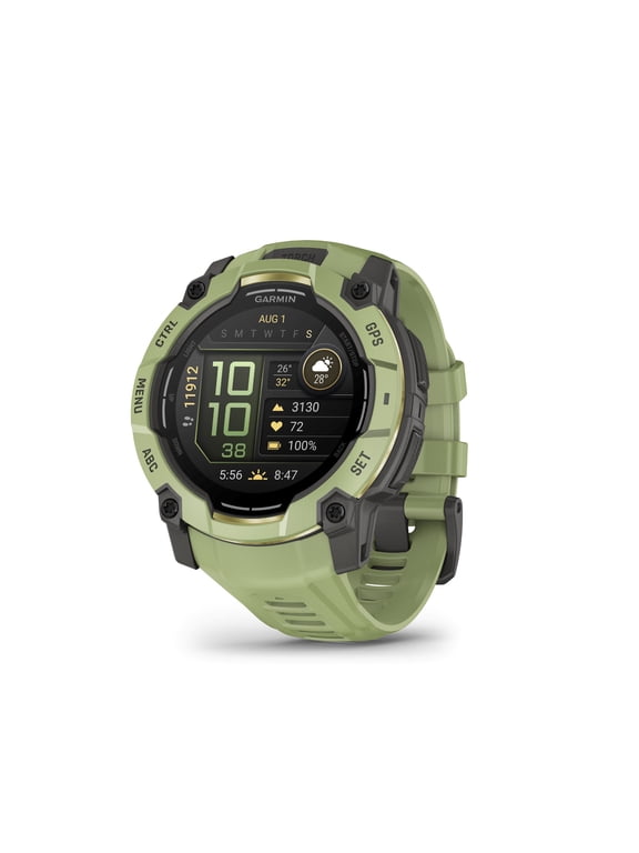 Instinct 3 – 50 mm, AMOLED Display, Rugged Outdoor GPS Smartwatch, Built-In Flashlight, Alpine Rush Collection Limited Edition Color, Fern Green with Fern Green Band