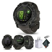 Garmin Instinct 3 50mm AMOLED Outdoor GPS Smartwatch Charcoal 010-03020-00 Smart Watch Bundle