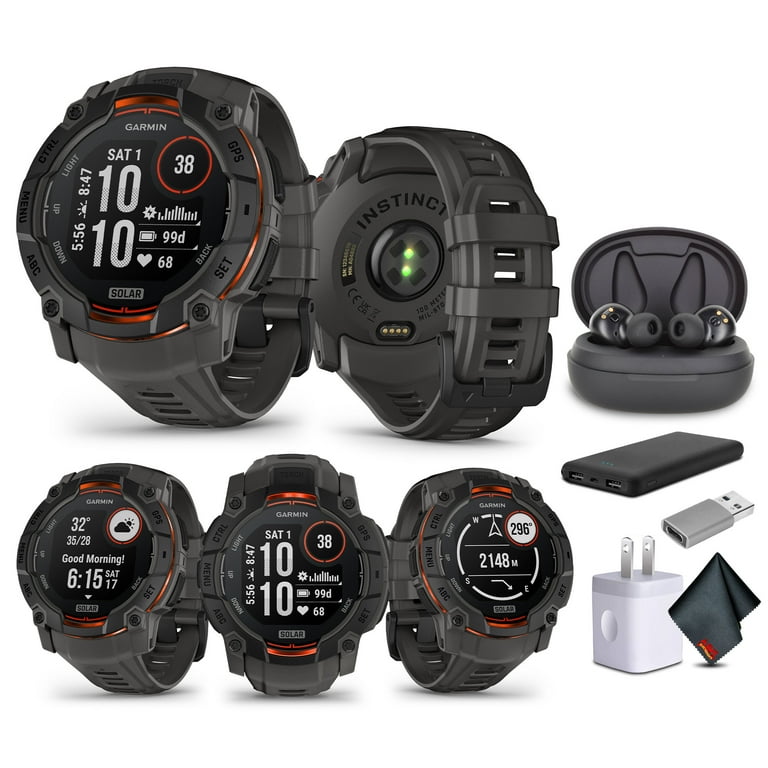 Garmin Instinct 3 50mm GPS Smartwatch Solar Charged Display