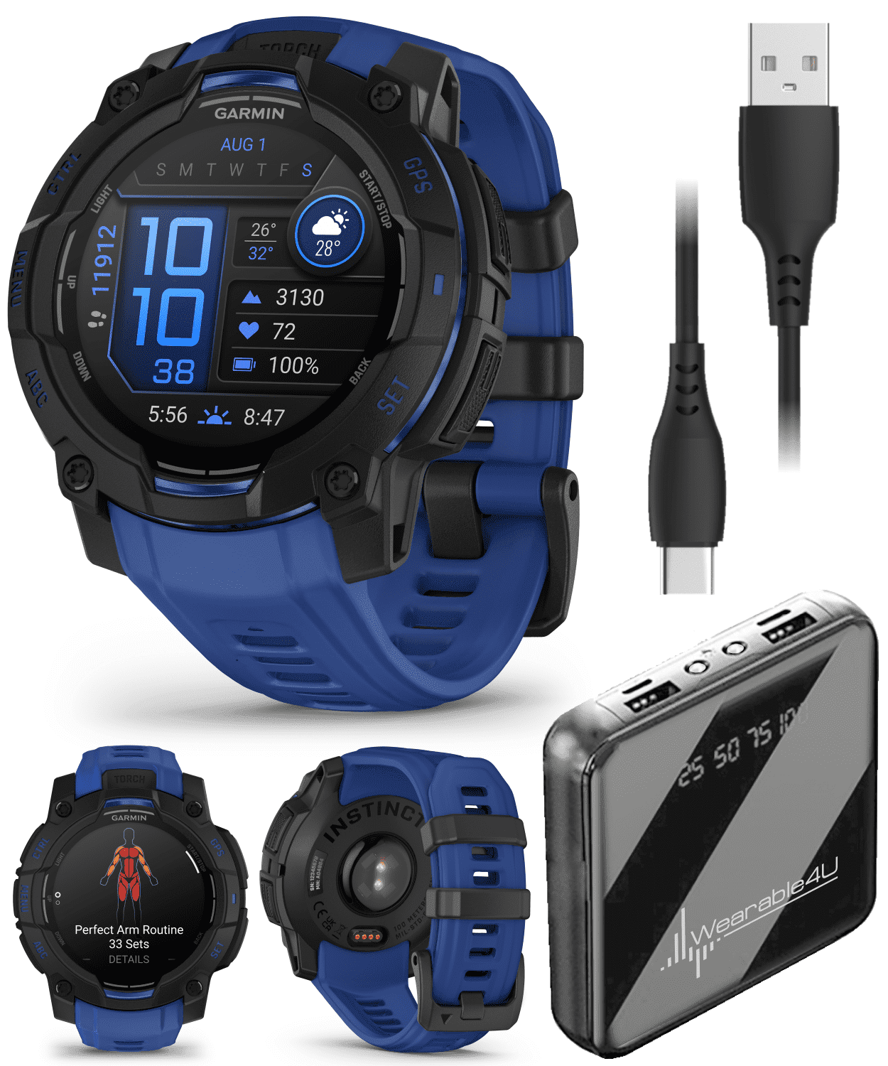 Garmin Instinct – 50 mm, Solar, Rugged Outdoor GPS Smartwatch