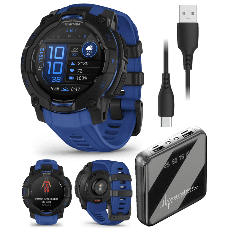 Garmin Instinct 3 Rugged Outdoor GPS Smartwatch – 45mm AMOLED