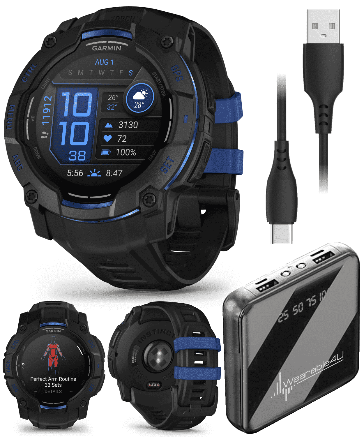 Garmin Instinct 3 Rugged Outdoor GPS Smartwatch – 50mm AMOLED
