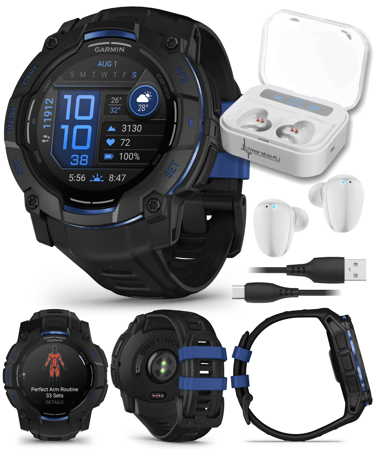 Garmin Instinct 3 Rugged Outdoor GPS Smartwatch – 50mm AMOLED