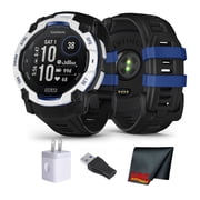 Garmin Instinct 3 Solar Rugged GPS Smartwatch   50mm, Solar Charging, Multi-Band GPS, Built-In Flashlight   Whitestone/Black Bolt Blue Supernova Collection