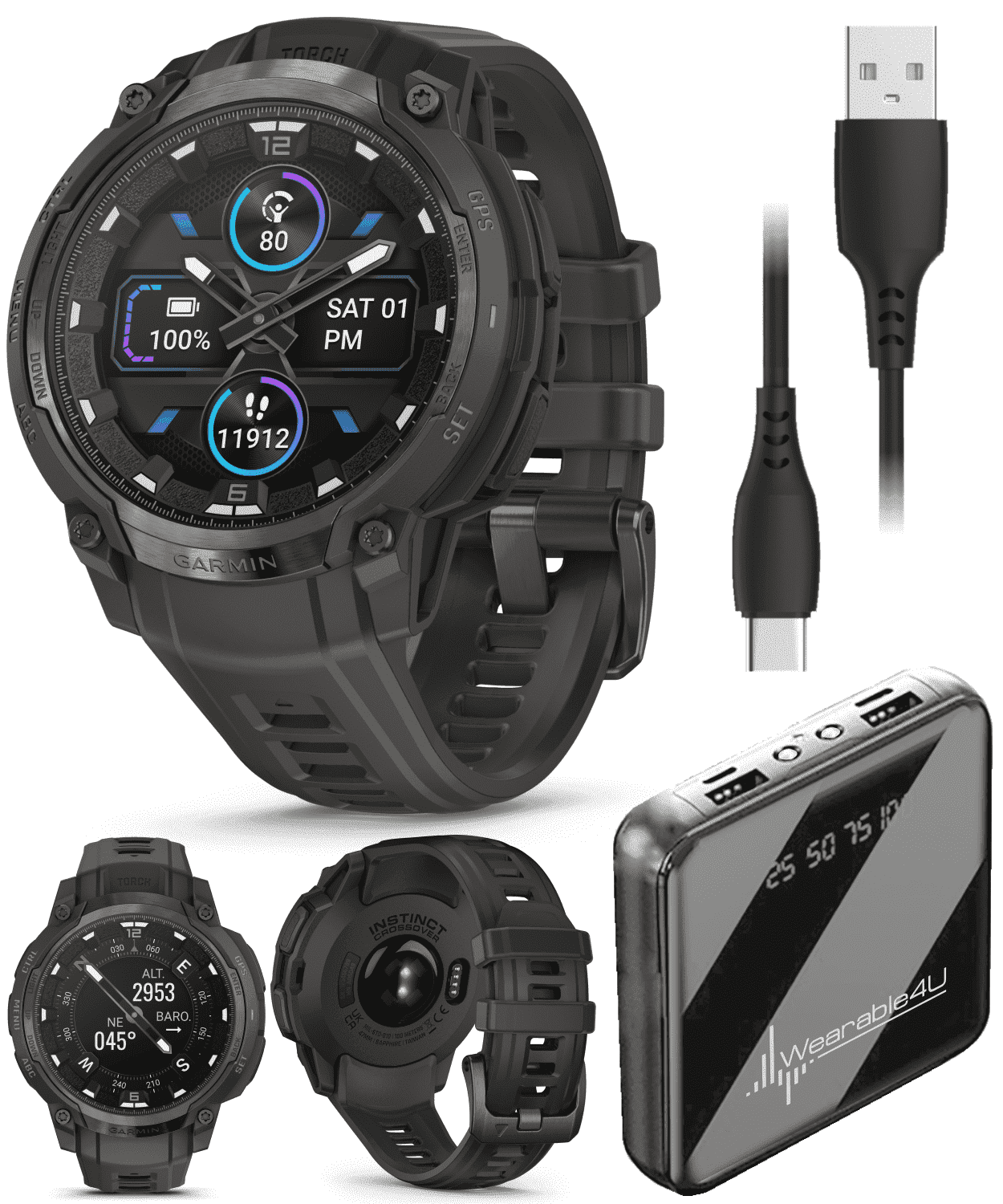 Garmin Instinct Crossover AMOLED Sapphire Rugged Hybrid GPS