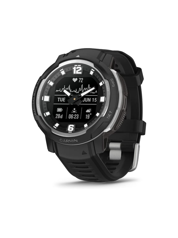 Instinct Crossover, Rugged Hybrid Smartwatch, Analog Hands and Digital Display, Black
