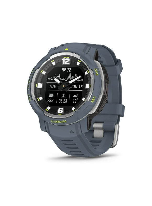 Instinct Crossover, Rugged Hybrid Smartwatch, Analog Hands and Digital Display, Blue Granite
