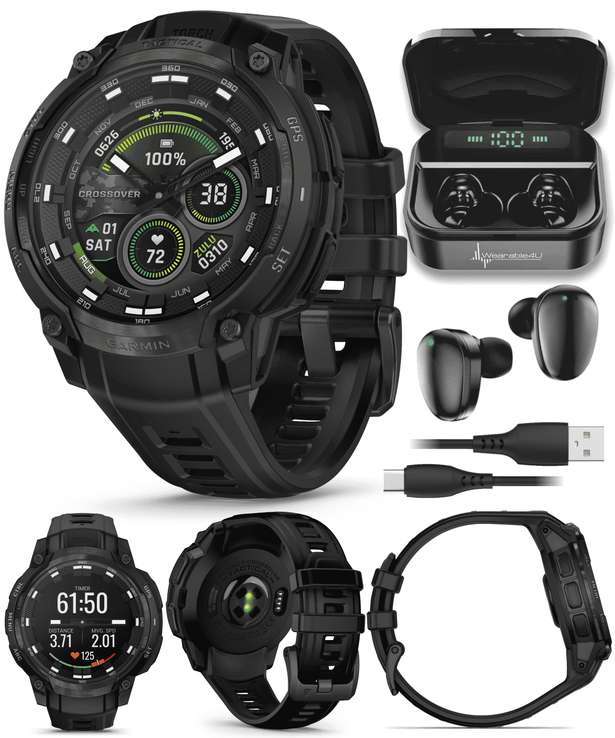 Garmin Instinct Crossover Tactical Edition Rugged Hybrid GPS