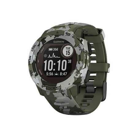 Garmin - Instinct Solar Camo GPS Smartwatch 33mm Fiber-Reinforced Polymer - Lichen