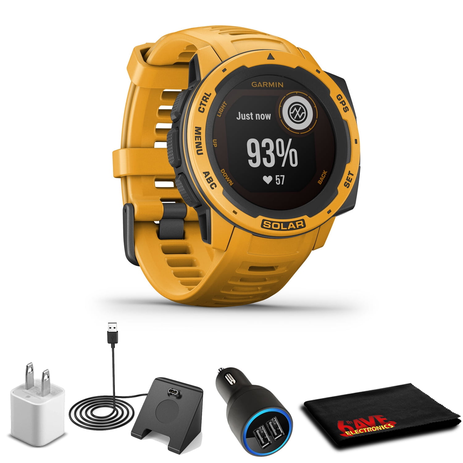 Garmin Instinct Solar Sunburst Watch With Accessories - Walmart.com