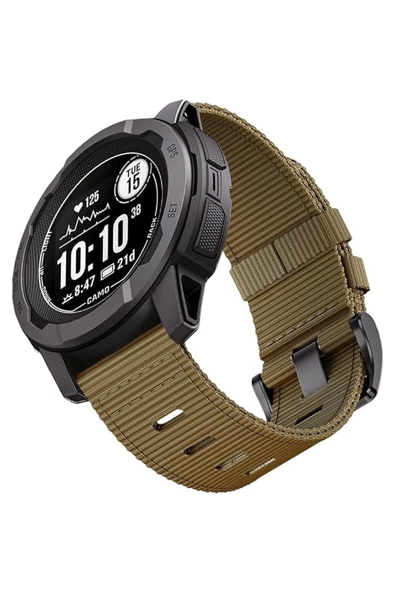 Rugged Nylon Watch Band - Compatible with 45mm Garmin Instinct 2 & 3, Solar, Tactical etc., for Outdoor & Work Use