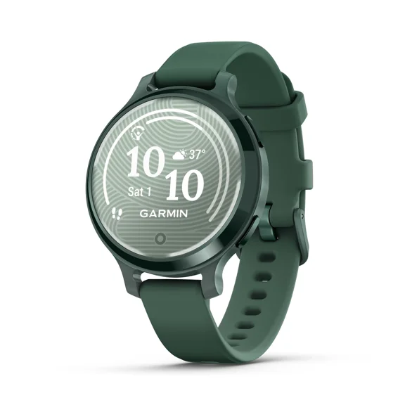 Garmin Lily® 2 Active, Small and Stylish Smartwatch, Built-In GPS, Hidden Display, Patterned Lens, Up To 9 Days Battery Life, Jasper Green with Jasper Green Silicone Band