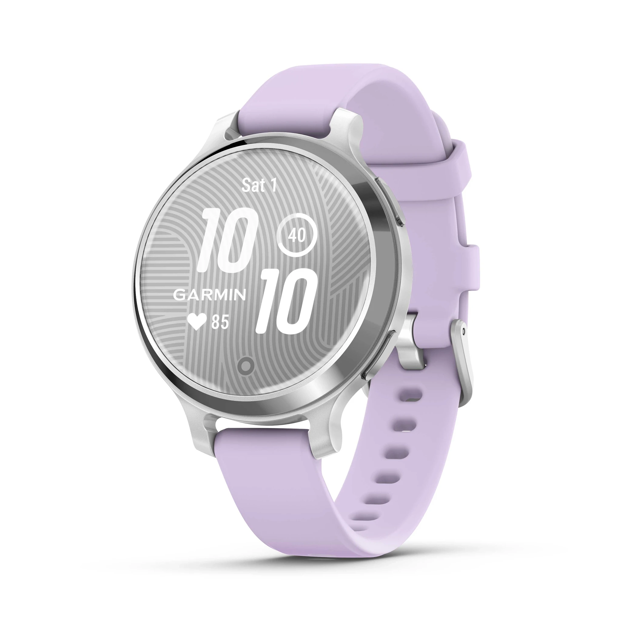 GARMIN Lily 2 Active Silver with Purple Jasmine Silicone Band