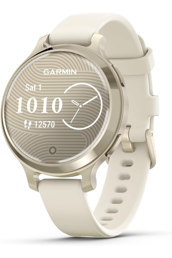 Lily 2 Active, Small and Stylish Smartwatch, Built-In GPS, Hidden Display, Patterned Lens, Lunar Gold with Bone Silicone Band (SOLD WITHOUT MANUFACTURER WARRANTY)