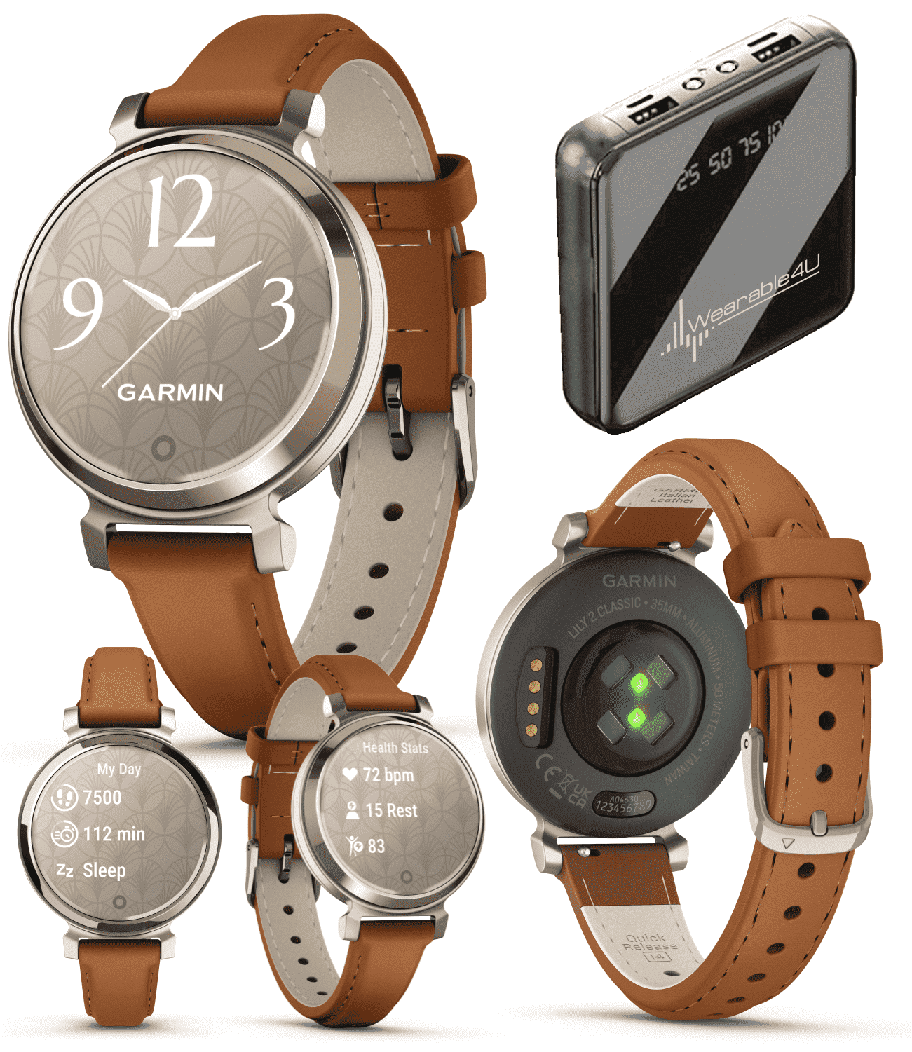 Garmin Lily 2 Classic Smartwatch - Cream Gold, Contactless