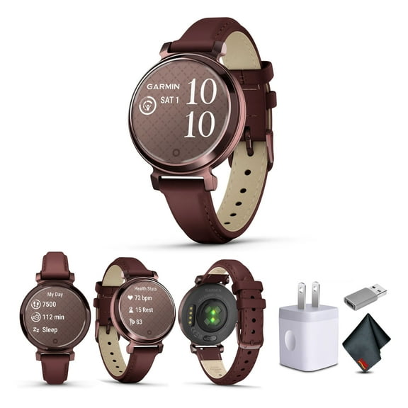 Garmin Lily 2 Classic Smartwatch Stylish Dark Bronze with Mulberry (010-02839-03) Health & Fitness Smart Watch Bundle