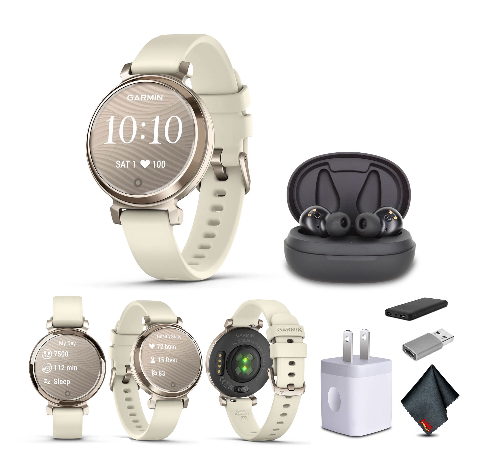 Garmin Lily 2 Small and Stylish Smartwatch Cream Gold with Coconut