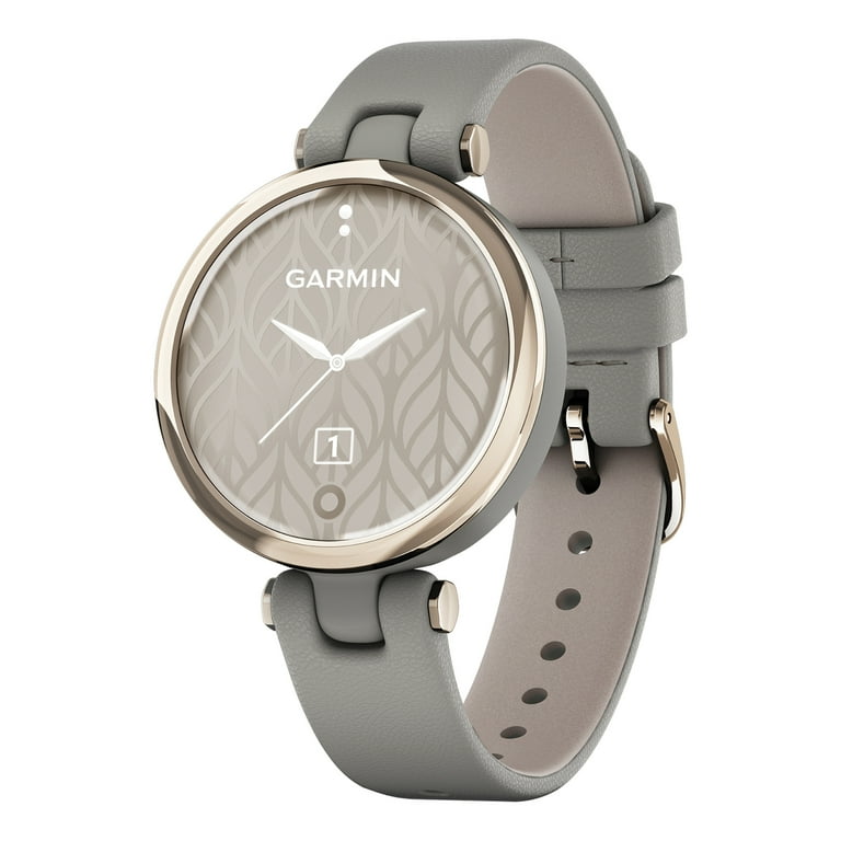 Garmin Lily Classic Edition Smartwatch (Cream Gold Bezel with Braloba Gray  Case and Italian Leather Band), 010-02384-A2