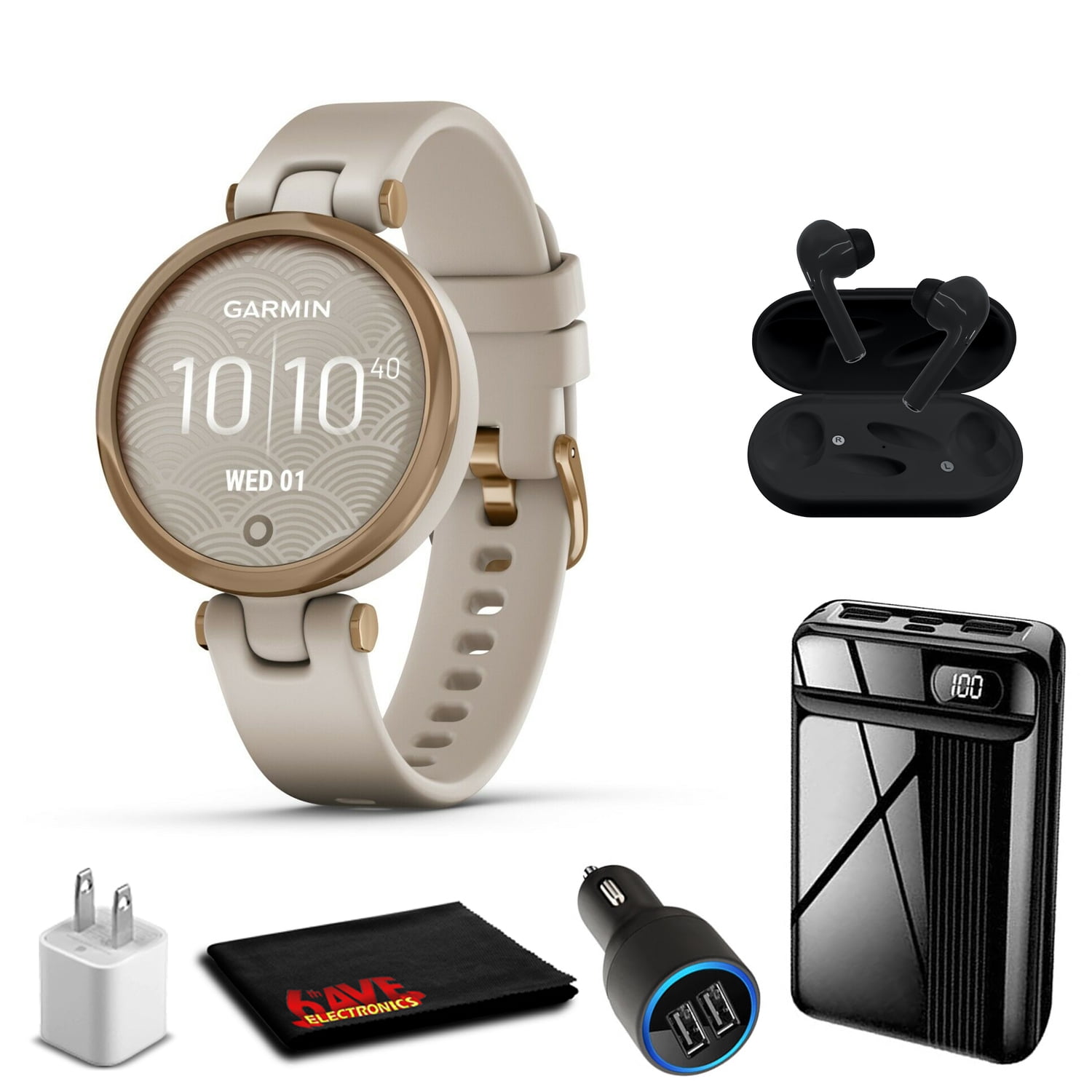 Garmin Lily Sport-rose Gold/light Sand (Bundle) With Accessories | Smartwatches