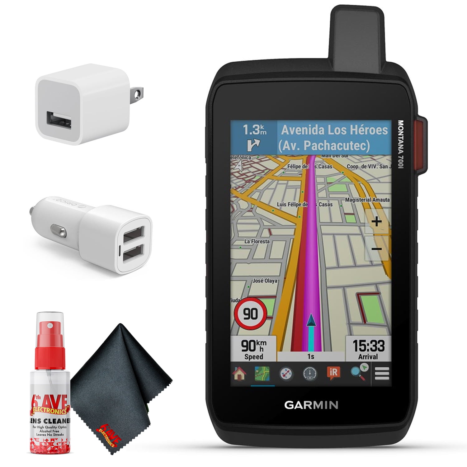 Garmin Montana 700i, Rugged GPS Handheld with 6Ave Travel & Cleaning