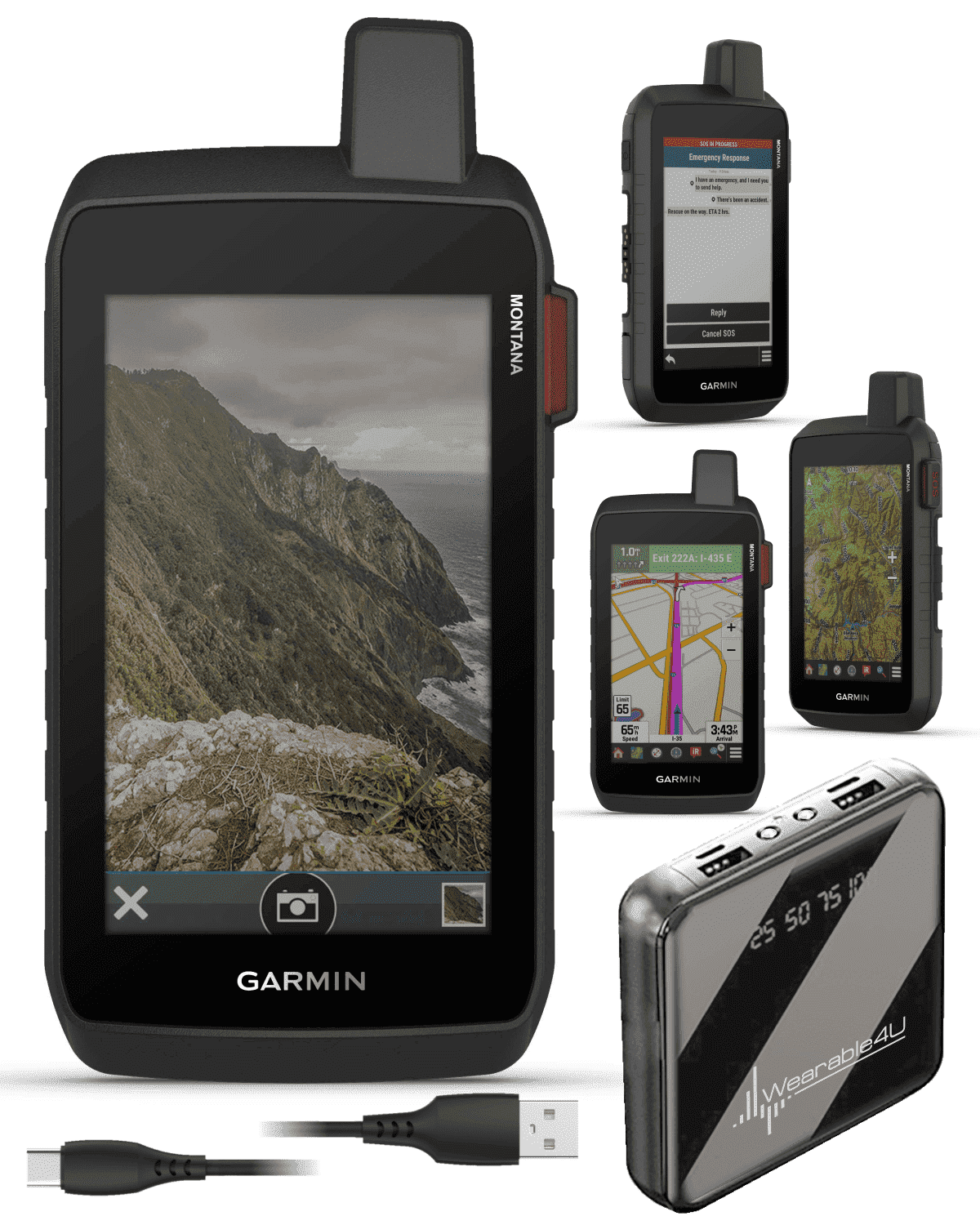 Garmin Montana 760i Rugged GPS Handheld Navigator Long Battery Life, 32 GB, Camera 8 MP w/Pbank