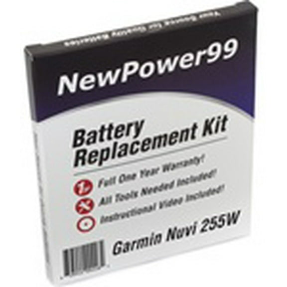 Garmin Nuvi 255W Battery Replacement Kit with Tools, Video Instructions, Extended Life Battery and Full One Year Warranty
