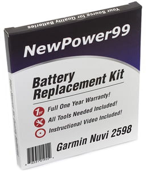 Garmin Nuvi 2598 Battery Replacement Kit with Tools, Video Instructions