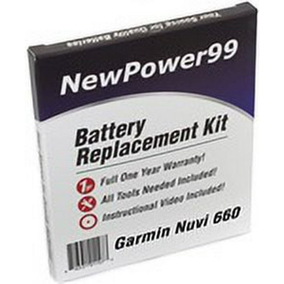 Garmin Nuvi 660 Battery Replacement Kit with Tools, Video Instructions, Extended Life Battery and Full One Year Warranty