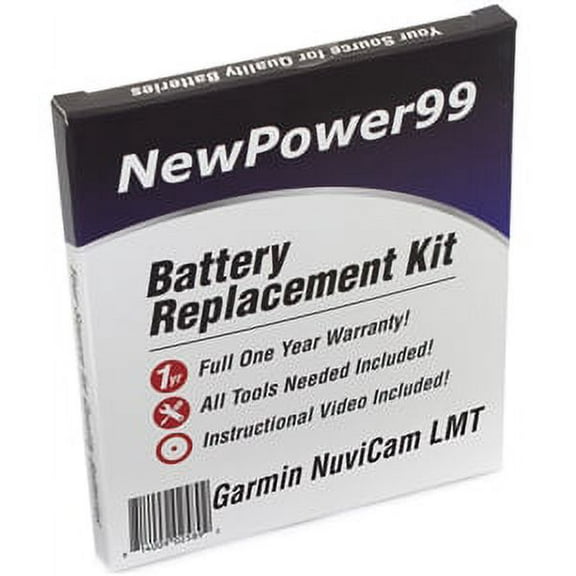Garmin NuviCam LMT Battery Replacement Kit with Tools, Video Instructions, Extended Life Battery and Full One Year Warranty