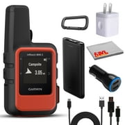 Garmin inReach Mini 2 Satellite Communicator, Lightweight Compact Rugged Design, Portable GPS Handheld For Hiking, Two-way Text Messaging Device Bundle With Accessories (Flame Red)