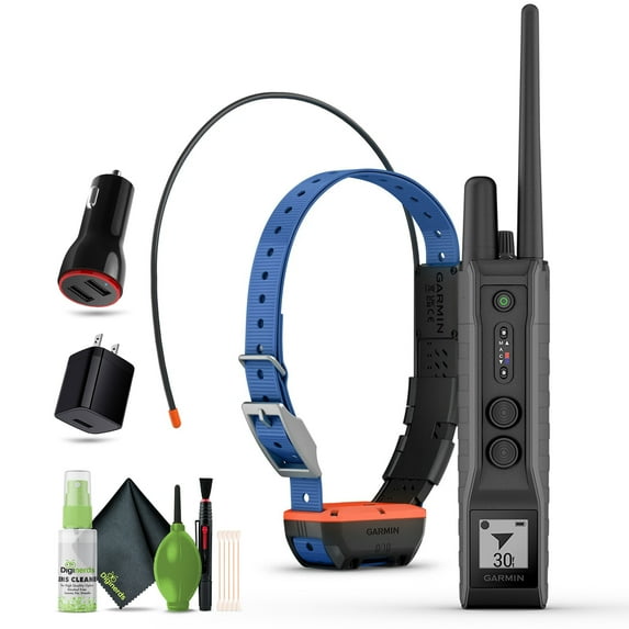 GARMIN Pro 550 Plus handheld and Alpha T20 dog collar with cleaning kit and USB adapters, Black