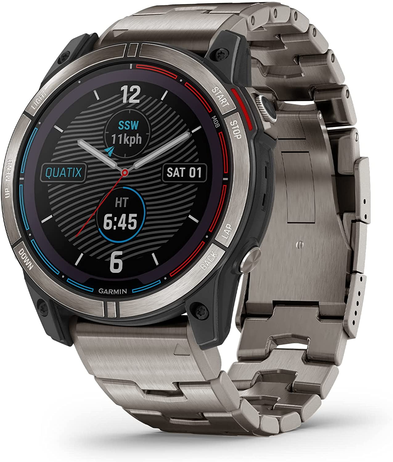 Garmin quatix 7X - Solar Edition - 51 mm - glass fiber reinforced polymer - Yes sport watch with band - titanium - titanium - wrist size: 5.31 in - 8.86 in - display 1.4" - 32 GB - Bluetooth, ANT+, Wi-Fi - 5.11 oz