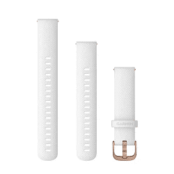 Garmin Quick Release 18mm, Silicone Band, White with Rose Gold Hardware