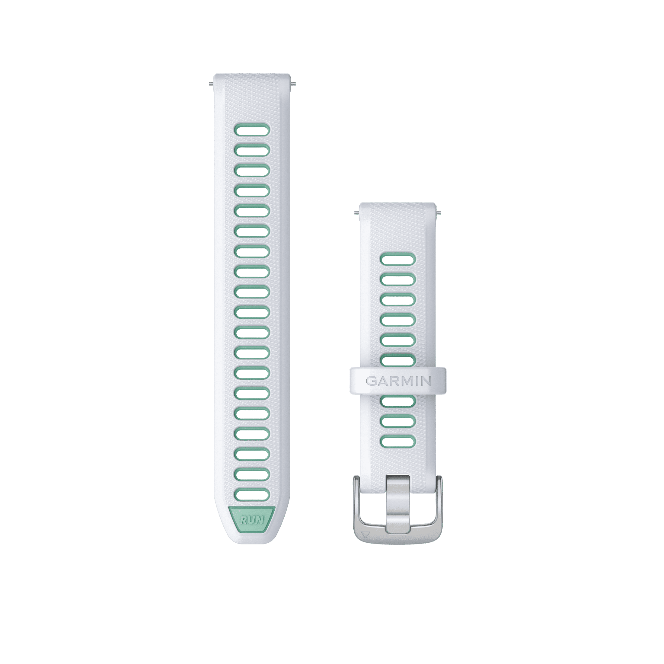 Garmin Quick Release 18mm, Silicone Band, Whitestone/Neo Tropic with Silver Hardware