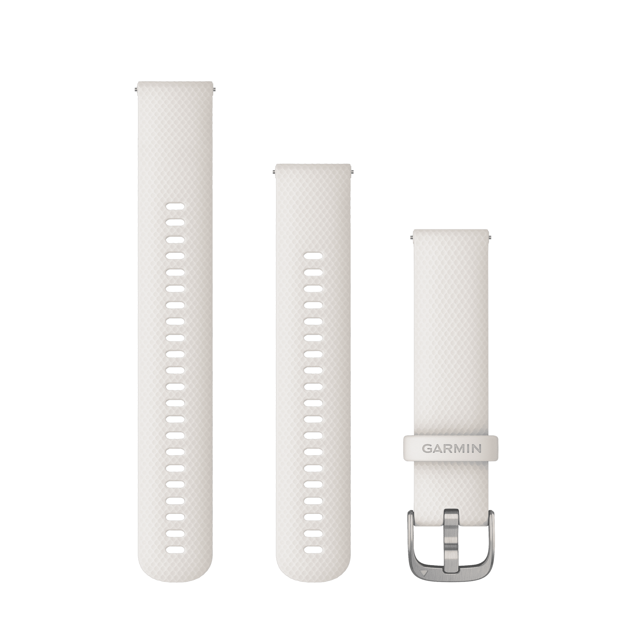 Garmin Quick Release 20mm, Silicone Band - Ivory with Silver Hardware