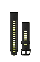 Garmin QuickFit® 20 Watch Bands Black/Electric Lime Silicone