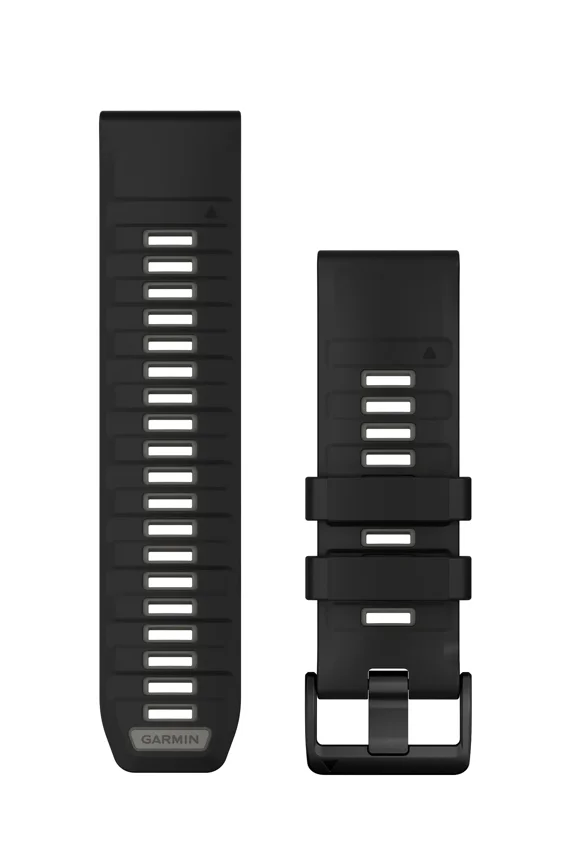 QuickFit 20 Watch Bands, Black/Pebble Gray Silicone